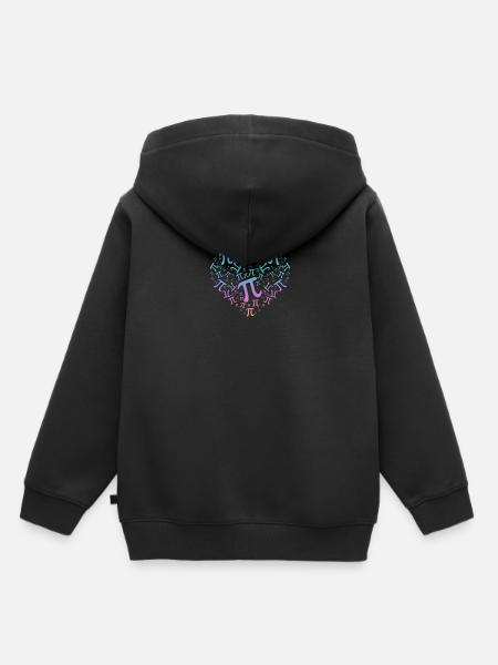 Pi Day Heart - Kinder Premium Organic Hoodie - Schwarz