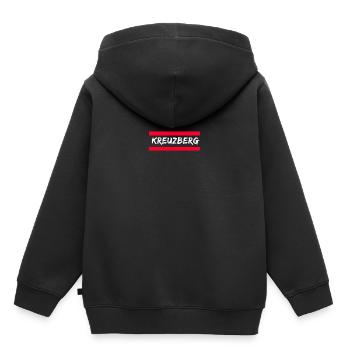 Kreuzberg - Kinder Premium Organic Hoodie - Schwarz - Hinten - AI Model Kid Male (0cm)