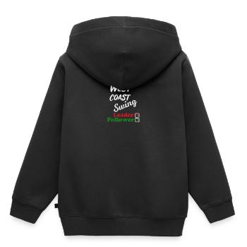 Cadeau d'atelier de suiveur de leader sur la côte ouest - Sweat Premium à capuche enfant bio - noir - Dos - AI Model Kid Male (0cm)