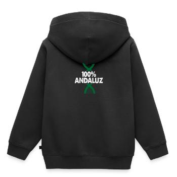100 pour cent de plaisir dans la ville autonome d'Andalousie - Sweat Premium à capuche enfant bio - noir - Dos - AI Model Kid Male (0cm)