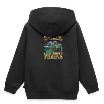 Train de marchandises Conducteur de locomotive Conducteur de locomotive Conducteur de locomotive - Sweat Premium à capuche enfant bio - noir - Dos - AI Model Kid Male (0cm)