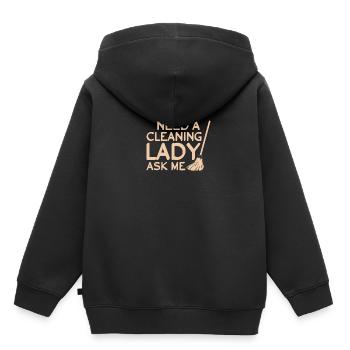 Putzfrau Reinigungskraft Reinigungsfachkraft - Kinder Premium Organic Hoodie - Schwarz - Hinten - AI Model Kid Male (0cm)