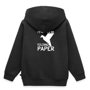 Origami Papier Flieger Papier Kunst Pilot - Kinder Premium Organic Hoodie - Schwarz - Hinten - AI Model Kid Male (0cm)