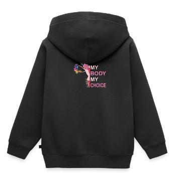 Frauen Abtreibung Feminismus Gleichberechtigung - Kinder Premium Organic Hoodie - Schwarz - Hinten - AI Model Kid Male (0cm)