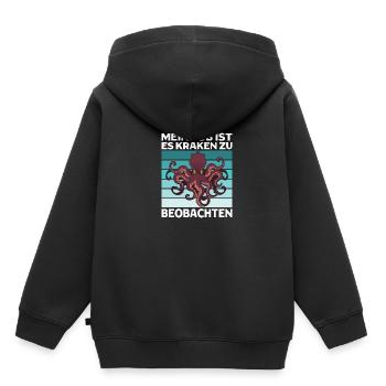 Meeresbiologe Kraken Meeresforscher Oktopus - Kinder Premium Organic Hoodie - Schwarz - Hinten - AI Model Kid Male (0cm)