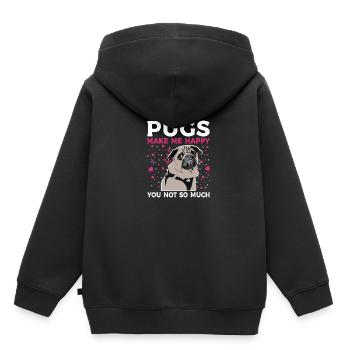 Carlin Carlin Carlins Carlins Amateurs de chiens - Sweat Premium à capuche enfant bio - noir - Dos - AI Model Kid Male (0cm)