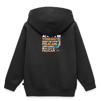Pelican Pelicans Oiseaux Oiseaux Oiseaux - Sweat Premium à capuche enfant bio - noir - Dos - AI Model Kid Male (0cm)