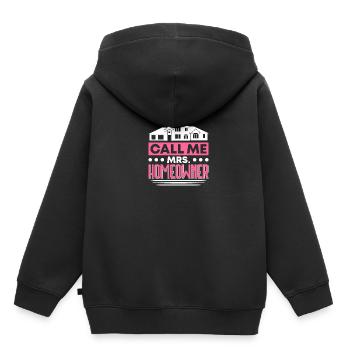 Propriétaire Propriétaire Cadeau Propriétaire Propriétaire - Sweat Premium à capuche enfant bio - noir - Dos - AI Model Kid Male (0cm)