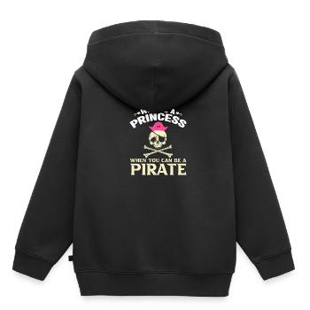 Corsaire de partie de crâne de pirate enfants - Sweat Premium à capuche enfant bio - noir - Dos - AI Model Kid Male (0cm)
