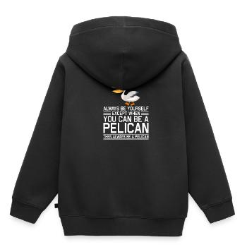 Pelikan Pelikane Vögel Wasservogel - Kinder Premium Organic Hoodie - Schwarz - Hinten - AI Model Kid Male (0cm)