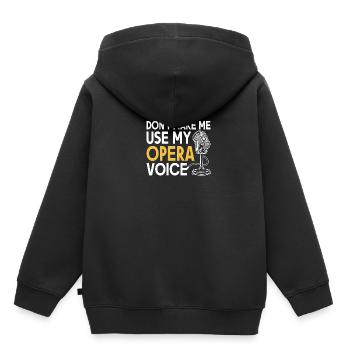 Chanteurs d’opéra Chanteurs Opéras Chanteurs de théâtre - Sweat Premium à capuche enfant bio - noir - Dos - AI Model Kid Male (0cm)