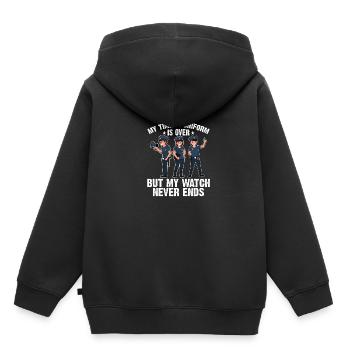 Meine Zeit In Uniform Ist Vorbei Polizei Polizist - Kinder Premium Organic Hoodie - Schwarz - Hinten - AI Model Kid Male (0cm)