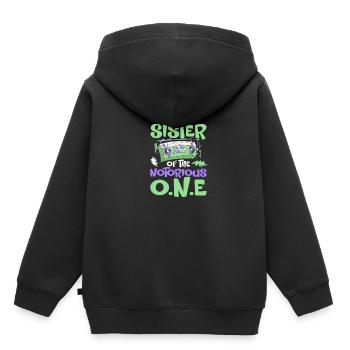 Drôle de sœur hip-hop old-school - Sweat Premium à capuche enfant bio - noir - Dos - AI Model Kid Male (0cm)