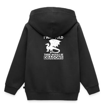 Drache Drachen Design Fabelwesen Phantasie - Kinder Premium Organic Hoodie - Schwarz - Hinten - AI Model Kid Male (0cm)