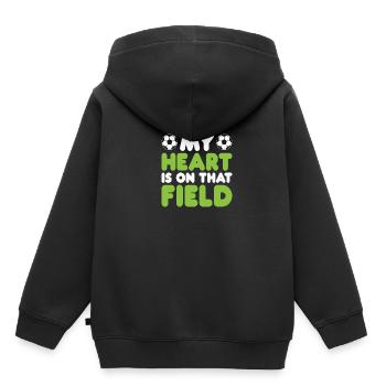 Mein Herz Ist Auf Diesem Feldfußball Mutter Outfit - Kinder Premium Organic Hoodie - Schwarz - Hinten - AI Model Kid Male (0cm)