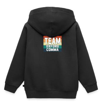 Team Oxford Comma Grammar Police English Nerd - Kids Premium Organic Hoodie - black - Back - AI Model Kid Male (0cm)