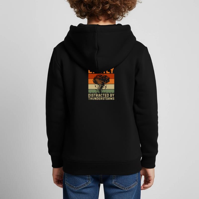 Easily distracted by thunderstorms Kids Premium Organic Hoodie