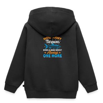 Pêche au tarpon Pêche aux espèces de poissons d’eau douce - Sweat Premium à capuche enfant bio - noir - Dos - AI Model Kid Male (0cm)