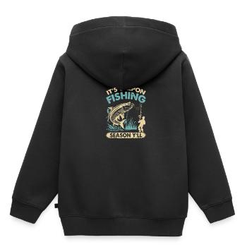 Pêche au tarpon Pêche aux espèces de poissons d’eau douce - Sweat Premium à capuche enfant bio - noir - Dos - AI Model Kid Male (0cm)