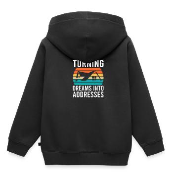 Agents immobiliers Agents immobiliers - Sweat Premium à capuche enfant bio - noir - Dos - AI Model Kid Male (0cm)