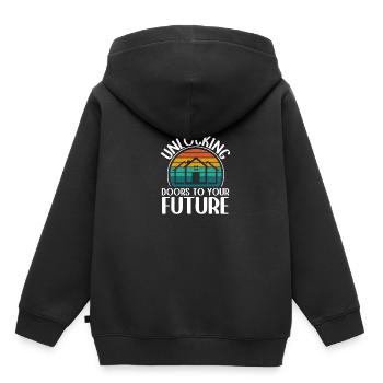 Agents immobiliers Agents immobiliers - Sweat Premium à capuche enfant bio - noir - Dos - AI Model Kid Male (0cm)