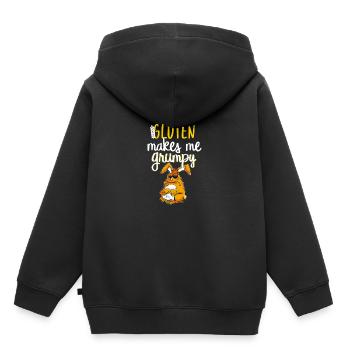 Gluten disant blé idée coeliaque cadeau idée cétogène - Sweat Premium à capuche enfant bio - noir - Dos - AI Model Kid Male (0cm)