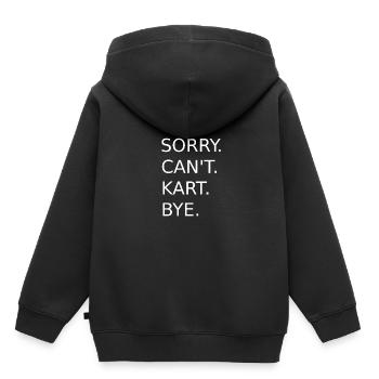 Pardon. Ne. Kart. Au revoir. - Sweat Premium à capuche enfant bio - noir - Dos - AI Model Kid Male (0cm)
