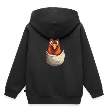 Chicken In Pocket - Kinder Premium Organic Hoodie - Schwarz - Hinten - AI Model Kid Male (0cm)