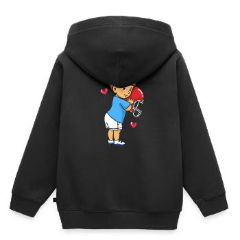 Garçon doux - enfant enfants enfants - Sweat Premium à capuche enfant bio - noir - Dos - AI Model Kid Male (0cm)