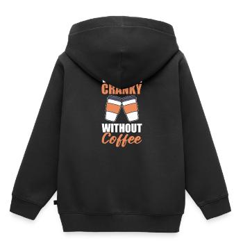 Lustiger Cappuccino-Kaffeeliebhaber Kaffee - Kinder Premium Organic Hoodie - Schwarz - Hinten - AI Model Kid Male (0cm)