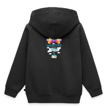 L'aventure est dehors - Sweat Premium à capuche enfant bio - noir - Dos - AI Model Kid Male (0cm)