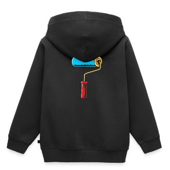 Maler - Kinder Premium Organic Hoodie - Schwarz - Hinten - AI Model Kid Male (0cm)