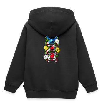 Puerto Rico Boricua DNA-Kette - Kinder Premium Organic Hoodie - Schwarz - Hinten - AI Model Kid Male (0cm)