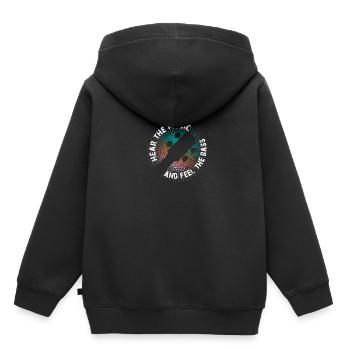 Du hörst die Musik aber Du fühlst den Bass - Kinder Premium Organic Hoodie - Schwarz - Hinten - AI Model Kid Male (0cm)