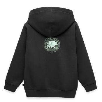 Braunbär Kanada - Kinder Premium Organic Hoodie - Schwarz - Hinten - AI Model Kid Male (0cm)
