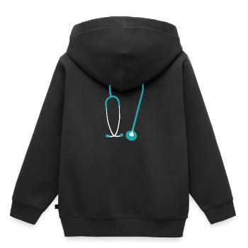 stéthoscope systémiquement important corona hero doctor corona - Sweat Premium à capuche enfant bio - noir - Dos - AI Model Kid Male (0cm)