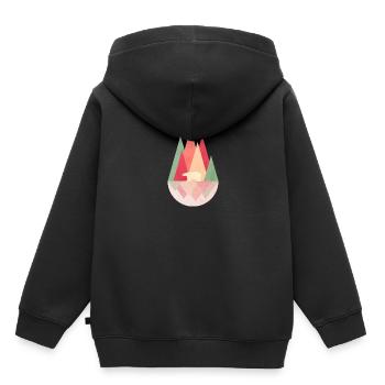 Paysage abstrait - Sweat Premium à capuche enfant bio - noir - Dos - AI Model Kid Male (0cm)
