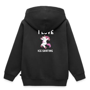 Patinage sur glace Patinage sur glace Patinage sur glace - Sweat Premium à capuche enfant bio - noir - Dos - AI Model Kid Male (0cm)