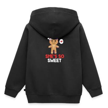 Lebkuchenmann Lebkuchenherz Lebkuchen Naschen - Kinder Premium Organic Hoodie - Schwarz - Hinten - AI Model Kid Male (0cm)