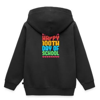 2. Klasse - Kinder Premium Organic Hoodie - Schwarz - Hinten - AI Model Kid Male (0cm)