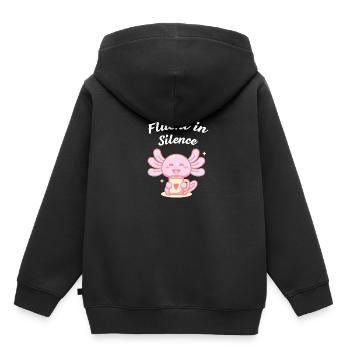Fließend schweigen introvertiertes Punte - Kinder Premium Organic Hoodie - Schwarz - Hinten - AI Model Kid Male (0cm)