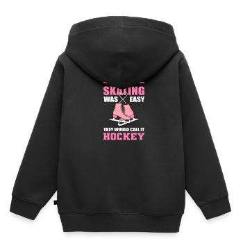 Patinage sur glace Patinage sur glace Patinage sur glace - Sweat Premium à capuche enfant bio - noir - Dos - AI Model Kid Male (0cm)
