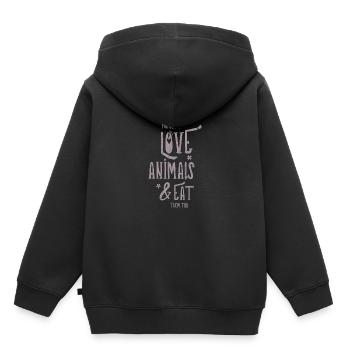 Vegan Veganer Vegetarier Tiere Sprüche Geschenk - Kinder Premium Organic Hoodie - Schwarz - Hinten - AI Model Kid Male (0cm)