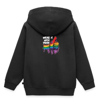 LGBT - Sweat Premium à capuche enfant bio - noir - Dos - AI Model Kid Male (0cm)