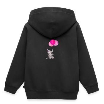 Elefant mit Ballons - Kinder Premium Organic Hoodie - Schwarz - Hinten - AI Model Kid Male (0cm)