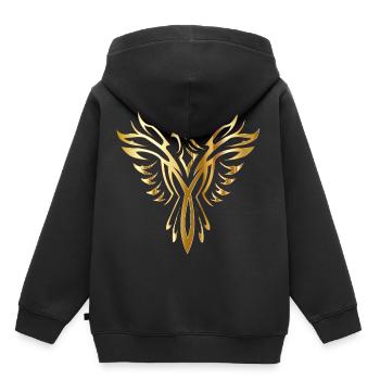 Die Hoffnung lebt, die aus der Asche steigt - Kinder Premium Organic Hoodie - Schwarz - Hinten - AI Model Kid Male (0cm)
