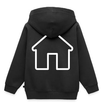 Haus - Kinder Premium Organic Hoodie - Schwarz - Hinten - AI Model Kid Male (0cm)