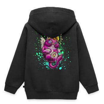 catangel mignon - Sweat Premium à capuche enfant bio - noir - Dos - AI Model Kid Male (0cm)