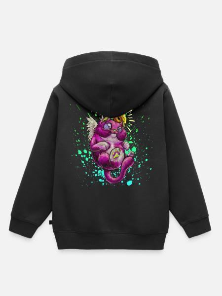 Cute catangel - Kids Premium Organic Hoodie - black