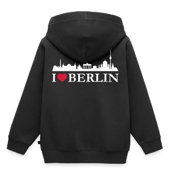 I love Berlin - Kinder Premium Organic Hoodie - Schwarz - Hinten - AI Model Kid Male (0cm)